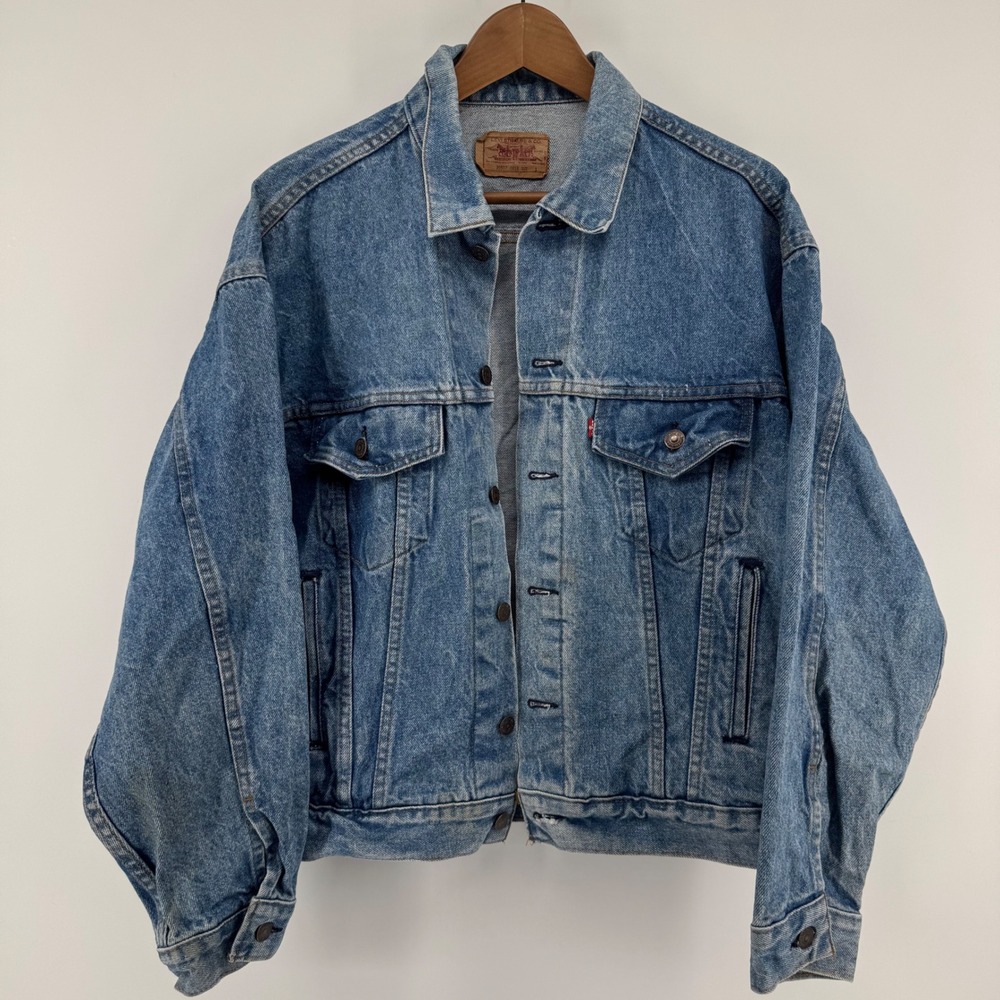 Levis 1987 Trucker Jacket Mens Large Blue Vintage Denim Made in USA 70507 0214